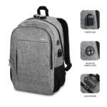 Subblim Zaino Urban Lock System - per laptop fino a 16" - Blocco antifurto - Cinghie ergonomiche - Schiena con sistema Airflow - Doppia cerniera - Tasche laterali in rete - Porta USB - Uscita cuffie - Colore grigio - immagine 2