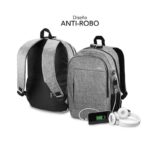 Subblim Zaino Urban Lock System - per laptop fino a 16" - Blocco antifurto - Cinghie ergonomiche - Schiena con sistema Airflow - Doppia cerniera - Tasche laterali in rete - Porta USB - Uscita cuffie - Colore grigio - immagine 5