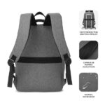 Subblim Zaino City - per laptop fino a 15,6" - Resistente all'acqua - Design moderno e pratico - Cinghie regolabili - Colore grigio - immagine 3