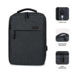 6" - Scomparto imbottito per laptop - Tasca per tablet - Organizer interni - Porta USB - Colore nero