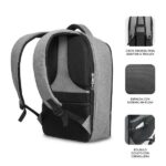 Subblim Zaino antifurto per laptop 15,6" - Scomparto indipendente - Spazio imbottito - Air Padding - Doppia cerniera - Colore nero/grigio - immagine 3