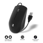 Mouse Business Subblim con cavo - Design ultrasottile ed ergonomico - Tecnologia Silent Click - Colore nero opaco - immagine 2