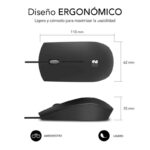 Mouse Business Subblim con cavo - Design ultrasottile ed ergonomico - Tecnologia Silent Click - Colore nero opaco - immagine 4