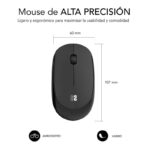 Mouse wireless Subblim Business Plus Silencioso - Design ergonomico e piatto - Connessione wireless - Tecnologia Silent Click - Risoluzione fino a 1200 dpi - Portata wireless di 10 m - Colore nero - immagine 3