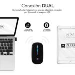 Subblim Mouse LED Dual Flat - Doppia connettività - Tecnologia Silent Click - Illuminazione LED in 7 colori - Colore nero - immagine 2