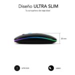 Subblim Mouse LED Dual Flat - Doppia connettività - Tecnologia Silent Click - Illuminazione LED in 7 colori - Colore nero - immagine 4