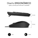 Subblim Combo Business Slim Silencioso con cavo USB - Tastiera e mouse - Tasti ergonomici a basso profilo - Resistente agli schizzi - Tasti silenziosi - Design ergonomico - Colore nero - immagine 3
