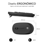 Subblim Combo Business Slim Silencioso Inalambrico 2.4G - Tastiera e mouse ergonomici - Connessione Plug & Play - Resistente agli schizzi - Tasti silenziosi - Colore nero - immagine 3