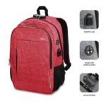 Subblim Zaino Urban Lock System - Sinonimo di sicurezza - Eccellente capacità organizzativa - Connettore USB per Powerbank - Design resistente - Cinghie ergonomiche - Colore rosso - immagine 3