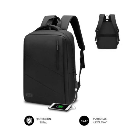 6" - Scomparto imbottito - Resistente all'acqua - Porta USB - Colore nero