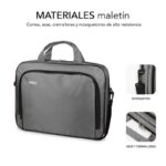 Subblim Custodia Oxford per laptop - Dimensioni: 410 mm - Resistente e imbottita - Grande capacità di stoccaggio - Trasporto sicuro - Colore grigio - immagine 4