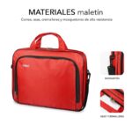 Subblim Custodia Oxford per laptop - 410 mm - Protezione rinforzata - Grande capacità di stoccaggio - Resistente all'acqua - Colore rosso - immagine 4