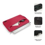 Subblim Custodia Urban - 300 mm - Sottile e leggera - Protezione rinforzata - Tasca frontale - Resistente agli urti e ai liquidi - Colore rosso - immagine 3