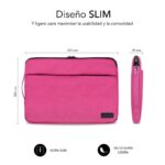 Subblim Custodia URBAN - 410 mm - Maniglia retrattile - Sottile e leggera - Protezione rinforzata - Tasca frontale - Resistente agli urti e ai liquidi - Colore rosa - immagine 5