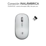 Subblim Mouse wireless Mini - 54 mm x 25 mm - Silenzioso - Precisione regolabile - Finiture di qualità - Ambidestro - 4 pulsanti - Risparmio energetico - Colore bianco - immagine 3