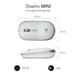 Subblim Mouse wireless Mini - 54 mm x 25 mm - Silenzioso - Precisione regolabile - Finiture di qualità - Ambidestro - 4 pulsanti - Risparmio energetico - Colore bianco - immagine 4