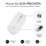 Subblim Mouse Dual Flat - Doppia connessione - Silent Click - Batteria ricaricabile - Rotella in silicone - Precisione 1600 DPI - Colore bianco - immagine 2
