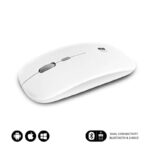 Subblim Mouse Dual Flat - Doppia connessione - Silent Click - Batteria ricaricabile - Rotella in silicone - Precisione 1600 DPI - Colore bianco - immagine 3