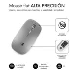 Subblim Mouse Dual Flat Mouse - Doppia connessione - Silent Click - Batteria ricaricabile - Rotella in silicone - Precisione 1600 DPI - Colore grigio - immagine 3