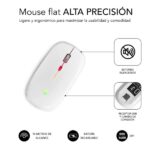 Subblim Mouse LED Dual Flat Mouse - Doppia connessione - Silent Click - Illuminazione LED in 7 colori - Batteria a lunga durata - Colore bianco - immagine 5