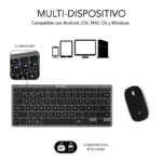 Subblim Combo Multidispositivo - Tastiera e mouse - Tecnologia wireless Bluetooth e radiofrequenza 2.4G - Mouse con batteria ricaricabile e 3 livelli di DPI regolabili - Colore nero - immagine 3