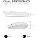 Subblim Combo Business Slim Silencioso - Tastiera e mouse - Ergonomico e resistente agli schizzi - Connettore USB Plug & Play - Mouse con precisione di 1200 DPI - Colore bianco - immagine 2