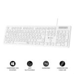 Tastiera Subblim Business Slim Silenziosa - 430 x 132 x 23 mm - Tasti piatti - Resistente agli schizzi - Design sottile e completo - Connettore USB Plug&Play - Colore bianco - immagine 2