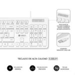 Tastiera Subblim Business Slim Silenziosa - 430 x 132 x 23 mm - Tasti piatti - Resistente agli schizzi - Design sottile e completo - Connettore USB Plug&Play - Colore bianco - immagine 4