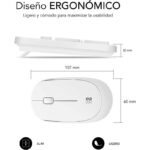 Subblim Combo Business Slim - Tastiera e mouse wireless - Ergonomici e silenziosi - 2,4G - Colore bianco - immagine 3