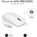 Subblim Mouse ottico Business - Tuttofare - Silent Click - Ergonomico - Libertà con cavo - Semplicità e minimalismo - Colore bianco - immagine 2