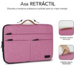 Subblim Custodia Air Padding 360 - 380x275x30 mm - Protezione a 360º - Tasche multiple - Resistente e durevole - Colore rosa - immagine 4