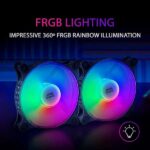 Mars Gaming Kit di 2 spettacolari ventole FRGB RAINBOW 360º - 120x120x25mm - Illuminazione 360º FRGB RAINBOW - Ventilazione superiore e silenziosa - Connessione 3PIN+4PIN - Colore nero - immagine 2