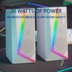 Mars Gaming Altoparlanti Impactantes 20W DSP RGB Bluetooth 5.0 - Alimentazione USB - Spazialità multi-livello - Illuminazione dinamica - Compatti - Colore bianco - immagine 3