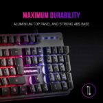 Mars Gaming Tastiera da gioco MK220 - Tecnologia H-MECH - Illuminazione FRGB Rainbow - Pannello in alluminio - Base in ABS rinforzato - Design completo - Materiale alluminio + ABS - Lunghezza cavo 150 cm - Francese - Colore nero - immagine 3
