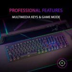 Mars Gaming Tastiera meccanica RGB MK422 - Tecnologia antipolvere - Effetti luminosi Rainbow - Tasti ultra resistenti - Funzioni multimediali e modalità gioco - PR di 1000 Hz - Anti-ghosting avanzato - Compatibilità multipiattaforma - Colore nero - immagine 3