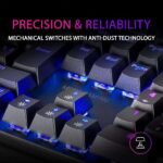 Mars Gaming Tastiera meccanica RGB MK422 - Tecnologia antipolvere - Effetti luminosi Rainbow - Tasti ultra resistenti - Funzioni multimediali e modalità gioco - PR di 1000 Hz - Anti-ghosting avanzato - Compatibilità multipiattaforma - Colore nero - immagine 5