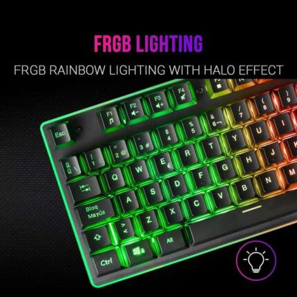mouse ultraleggero 10K e tappetino XXL - Compatibilità universale - Tecnologia H-MECH - Illuminazione FRGB Rainbow - Sensore ottico 10000 DPI - Interruttori meccanici KAILH - Colore nero