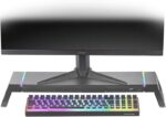 Mars Gaming Supporto Premium per monitor MGS-ONE - Regolabile in 3 misure - Illuminazione Chroma RGB - USB 2.0 - Cassetto portaoggetti - Colore nero - immagine 2