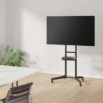 Aisens Supporto da pavimento Eco con ruote - Vassoio per DVD per monitor/TV 50 kg da 37-70 - Colore nero - immagine 4