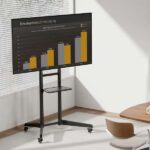Aisens Supporto da pavimento Eco con ruote - Vassoio per DVD per monitor/TV 50 kg da 37-70 - Colore nero - immagine 5