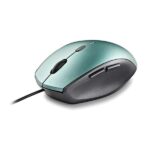 NGS Moth Ice Mouse USB 1600 dpi + Adattatore da USB-A a USB-C - 5 pulsanti - Per destrimani - Cavo da 1,80 m - Colore verde metallizzato/nero - immagine 3