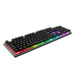 Unykach Nova K244 Tastiera da gioco USB (portoghese) - Illuminazione RGB regolabile - 105 tasti - Cavo da 1,60 m - Colore grigio/nero - immagine 3