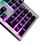 Unykach Nova K244 Tastiera da gioco USB (portoghese) - Illuminazione RGB regolabile - 105 tasti - Cavo da 1,60 m - Colore grigio/nero - immagine 4