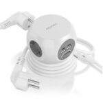 Aisens Multipresa da tavolo multifunzione con 3 prese + 2xUSB-C - 2xUSB-A - 1,4 m - Colore bianco - immagine 3