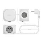 Aisens Multipresa da tavolo multifunzione con 3 prese + 2xUSB-C - 2xUSB-A - 1,4 m - Colore bianco - immagine 4