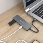 Hub USB 3.2 GEN2 10G USB-C - USB-C/M-2xUSB-C/H-2xUSB-A/H - 15 cm - Colore grigio - immagine 5