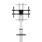 Aisens Supporto da pavimento con ruote - Vassoio porta DVD per monitor/TV 50 kg da 37-86" - Colore nero/argento - immagine 4