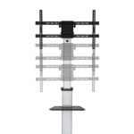 Aisens Supporto da pavimento con ruote - Vassoio porta DVD per monitor/TV 50 kg da 37-86" - Colore nero/argento - immagine 5