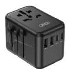 Adattatore da viaggio universale XO - Connessioni per oltre 150 paesi - Potenza fino a 2500W - Porta USB-C da 65W - Cinque porte di uscita - Colore nero - immagine 2