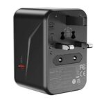Adattatore da viaggio universale XO - Connessioni per oltre 150 paesi - Potenza fino a 2500W - Porta USB-C da 65W - Cinque porte di uscita - Colore nero - immagine 3